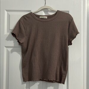 Brown Textured Women's Top